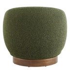 Fauteuil d'appoint pivotant Spruce&Spring en tissu avec base en bois