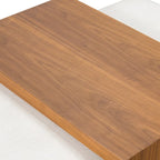 Ottoman Poly & Bark Jarmo avec table en noyer réglable – Cuir pleine fleur véritable italien
