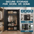 Armoire penderie en acier robuste de 183 cm avec serrure, armoires de rangement de garage en métal, armoire de rangement en métal pour la maison, la chambre, le bureau, le placard