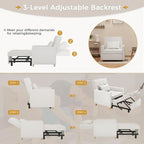 AECOJOY Fauteuil Convertible 3-en-1 avec Oreiller et Dossier Réglable