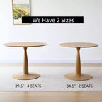 Table à manger ronde moderne avec piédestal, finition grain de bois, petite table de cuisine/table basse pour appartement, salle à manger et salon-Panipeachy