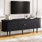 Meuble TV AMERLIFE 70 avec pieds en bois massif, console TV de style moderne du milieu du siècle avec porte à tambour