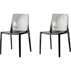 Chaise de salle à manger sans accoudoirs à dossier bas en acrylique ambre
