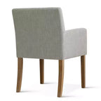 Lot de 6 chaises de salle à manger capitonnées avec accoudoirs, fauteuils modernes en lin avec pieds en bois, chaises d'appoint pour salle à manger, salon – Panipeachy