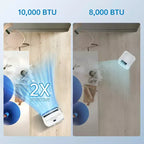 Climatiseur portable 10 000 BTU, Climatiseur de maison avec télécommande pour pièce jusqu'à 42 m², fonctions 3-en-1/minuterie 24h/roulettes