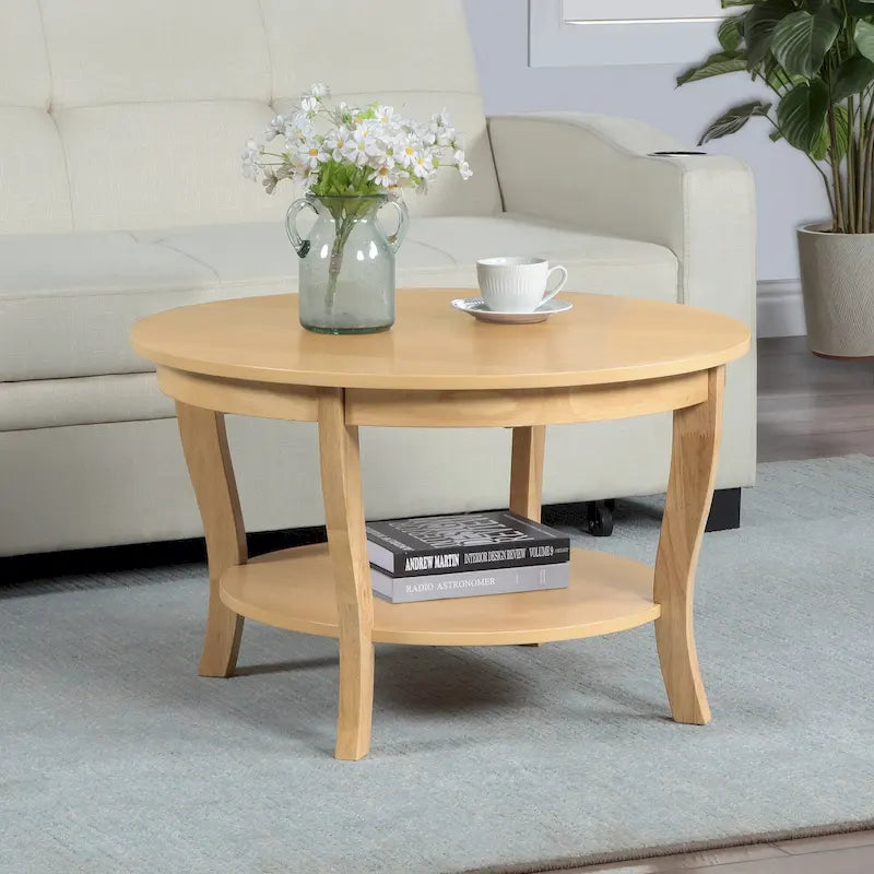 Table basse ronde avec étagère American Heritage de Convenience Concepts