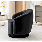 Petit fauteuil pivotant rond en velours Milvo