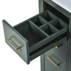 Meuble-lavabo de salle de bain à évier simple de 76 cm avec armoire et 3 tiroirs – Noir / Bleu / Vert / Indigo / Blanc