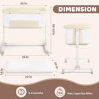 Berceau bébé avec roues 鈥?Beige / Gris / Rose, Cododo, pour 1 bébé
