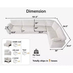 Canapé d'angle modulaire en velours côtelé Dyonery avec housses lavables