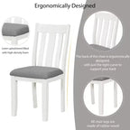 Ensemble de salle à manger extensible de style ferme pour 6 personnes, table rectangulaire et 6 chaises rembourrées