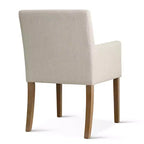 Lot de 6 chaises de salle à manger capitonnées avec accoudoirs, fauteuils modernes en lin avec pieds en bois, chaises d'appoint pour salle à manger, salon – Panipeachy