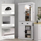 Garde-manger de cuisine de 71 po avec lumières DEL, 6 tablettes de porte, un tiroir et 4 tablettes réglables