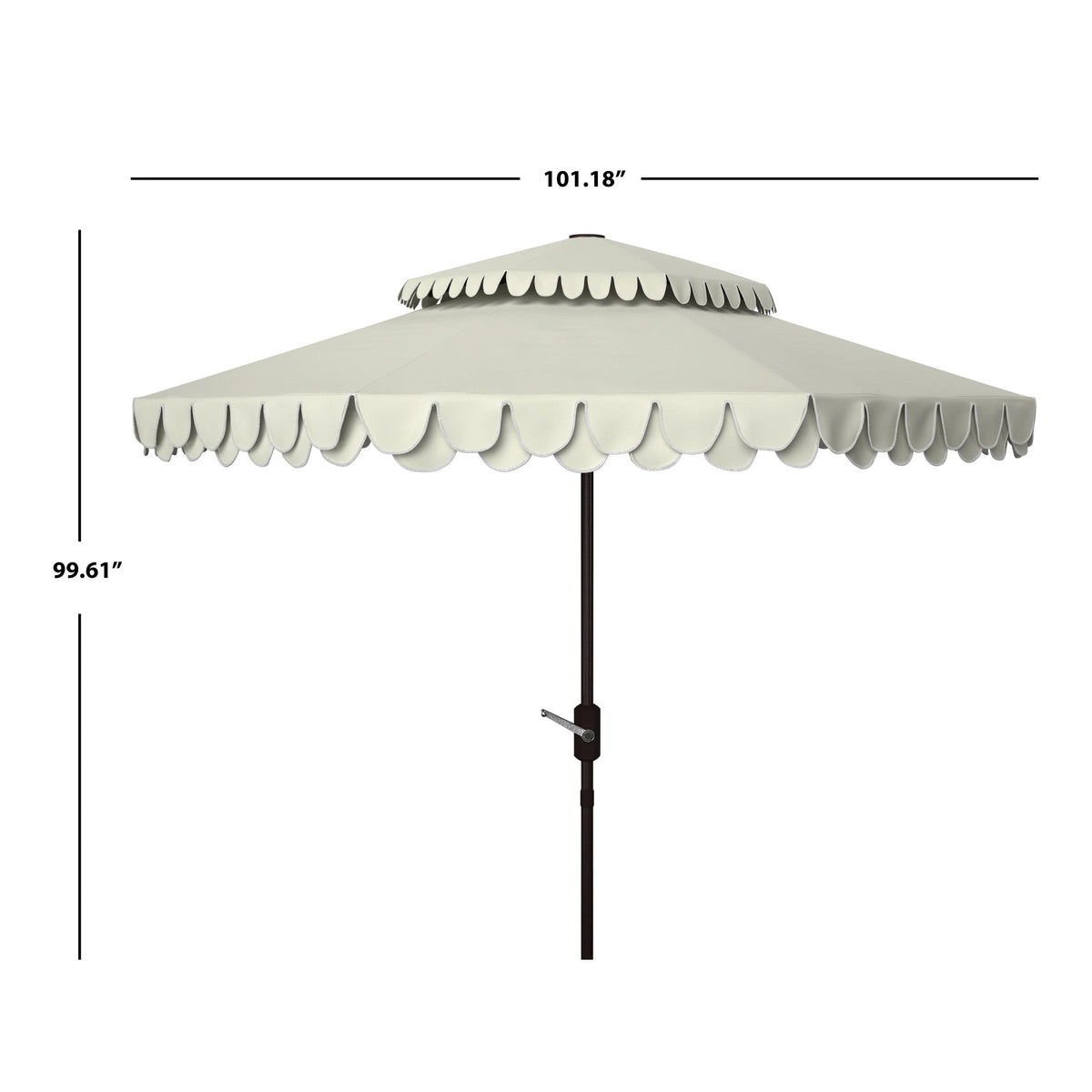 Parasol déporté double toit 274 cm avec cantonnière Kjerstin SAFAVIEH Outdoor