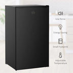 HOMCOM Mini-réfrigérateur de 90,6 L avec congélateur, Réfrigérateur compact à porte unique avec thermostat réglable pour chambre