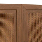 Buffet de rangement à portes en rotin 3 ensembles avec étagères réglables - 93L x 31H