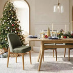 Ensemble de salle à manger 9 pièces pour 8 personnes, table à tréteaux extensible avec chaises rembourrées aux pieds en bois massif-Panipeachy