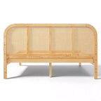 Cadre de lit plateforme en bois au design moderne et bohème, avec tête de lit en rotin, par Christopher Knight Home Callahan