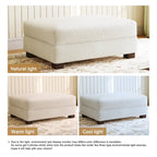 Pouffe d'appoint oversize en velours côtelé moderne