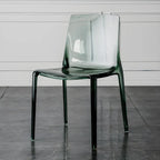 Chaise de salle à manger sans accoudoirs à dossier bas en acrylique ambre