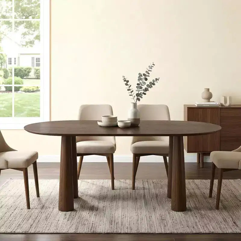 Dovelina 67 Oval Wood Dining Table with 4 legs Modern Kitchen Table for 6 People