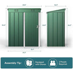 Abri de jardin en métal pour outils avec porte verrouillable pour mobilier de jardin et outils