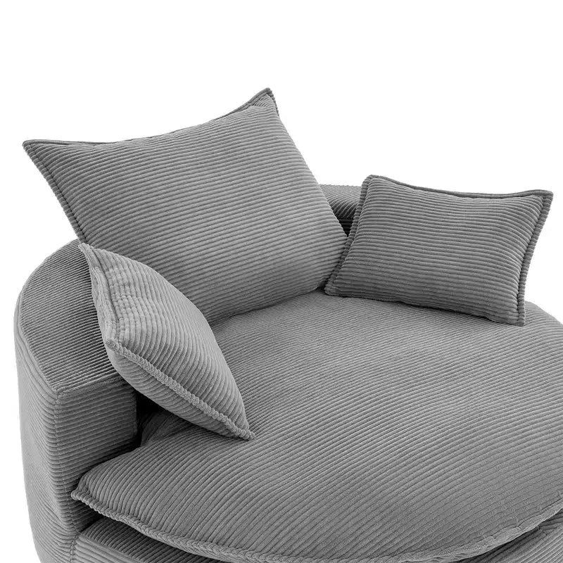 Fauteuil d'appoint pivotant à 360°, Fauteuil pivotant rond en forme de baril avec coussin pour salon