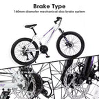 VTT Okak 24/26 pouces avec 21 vitesses et double freins à disque, vélo pour enfants avec suspension avant de 100 mm, Dirt Bike pour adolescents et femmes