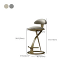 Tabouret de bar élégant en cuir beige avec cadre en métal doré de luxe