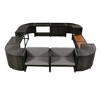Canapé d'angle d'extérieur en rotin pour spa, forme quadrilatérale