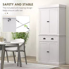Garde-manger de cuisine de 71 po avec lumières DEL, 6 tablettes de porte, un tiroir et 4 tablettes réglables