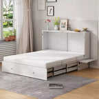Lit escamotable Mjkone Murphy Queen, lit coffre Cube avec station de charge et espace de rangement