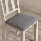 Chaises de salle à manger en bois massif VECELO avec assise en tissu de lin, ensemble de 2/4/6 chaises de salle à manger