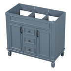 Meuble-lavabo de salle de bain moderne de 91 cm avec lavabo et armoire de toilette, 2 portes et 2 tiroirs