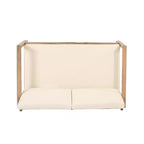 Ensemble de meubles de patio en bois d'acacia, ensemble de conversation extérieur avec table basse et coussins moelleux pour jardin, véranda et balcon, Beige - Merax