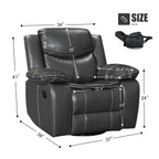 Fauteuil inclinable massant et chauffant en cuir, assise large et durable