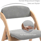 Chaises de salle à manger pliantes empilables en bois avec sièges rembourrés (lot de 4)