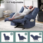 Fauteuil inclinable à bascule surdimensionné bleu avec revêtement en chenille