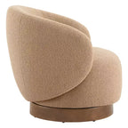 Fauteuil d'appoint pivotant Spruce&Spring en tissu avec base en bois