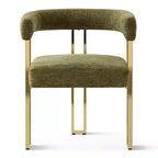 Ensemble table à manger ronde extensible en ovale avec 4 fauteuils en velours, design piédestal moderne, jusqu'à 8 personnes - Panipeachy