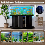Meuble d'aquarium moderne en bois GDFStudio Logan avec prise électrique et armoire de rangement
