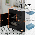 Meuble-lavabo de salle de bain Wavy Line 30/36/48 avec évier et robinet