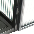 Meuble haut moderne à 2 portes Okak avec portes vitrées de rangement à 3 niveaux pour entrée/salle à manger/salon/cuisine