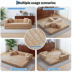 Canapé-lit convertible 5-en-1 80,7 po – Velours côtelé, 1200 lb, Aucun assemblage