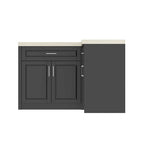 Meuble d'angle de cuisine efficace, îlot de cuisine en L : Grand espace de rangement avec tiroirs à glissière fluide, comptoir UV
