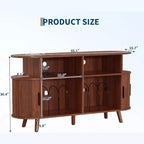 Meuble de rangement pour 6 bouteilles COZONY avec porte-verres et étagères ouvertes pour cuisine, salle à manger et salon