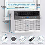 Climatiseur de fenêtre intelligent Acekool 6 000 BTU, climatiseur de pièce Wi-Fi avec télécommande, refroidissement silencieux pour pièces jusqu'à 23 m²