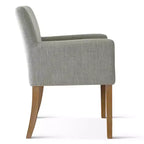 Lot de 6 chaises de salle à manger capitonnées avec accoudoirs, fauteuils modernes en lin avec pieds en bois, chaises d'appoint pour salle à manger, salon – Panipeachy
