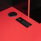 Lit de repos Gamer Hub avec bureau, lumières RGB, station de recharge, tiroirs de rangement et tête de lit bibliothèque