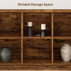Étagère de rangement à 8 cubes, bibliothèque horizontale de style ferme, bibliothèque de rangement en bois de 157 cm pour entrée, étagères basses et longues pour salon